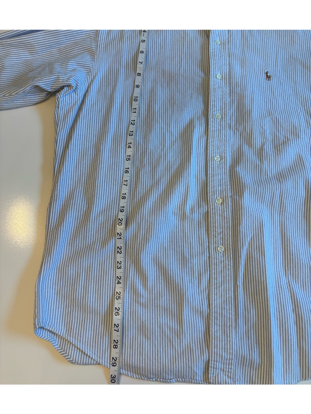 Ralph Lauren Blue and White Striped Button-Down, Vintage Blake, Men’s Large - Picture 7 of 15